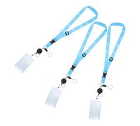DIYEAH Porte-cartes Pvc Étanches Lanière Polyester Réglable Lot de 3 avec Enrouleur Rétractable et Boucle Détachable pour Croisière et Événements Spéciaux