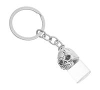 DIYEAH Porte-clés Crâne Gothique en Alliage de Zinc avec Couvercle Ouvrable, Urne Porte-Cendres pour Chats et Cendres Humaines, Accessoire Commémoratif Artistique Argenté