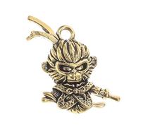 DIYEAH Porte-Clés Laiton Roi des Singes Figurine Zodiac Chinois Feng Shui Pendentif Paquet à Dos Force et Aventure Accessoire Culturel Présent pour Amateur d'Artisanat