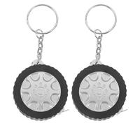 DIYEAH Porte-Clés Mini Mètre Ruban Rétractable 1 Mètre, Lot de 2, Alliage et Plastique Solide, Graduation Précise, Outil Portable pour Chantier, Maison et Bureau