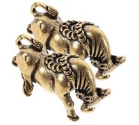 DIYEAH Porte-clés Pendentif Vintage en Laiton Or, Lot de 2 Breloques Taureau, Décoration Délicate, Style Rétro Unique et Pratique pour Présent Homme