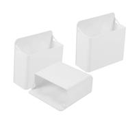 DIYEAH Porte-crayons à Ventouse Multifonctionnel Lot de 3, Support de Rangement pour Tableau Blanc, Carrelage et Verre, Plastique Blanc, Organiseur Mural Pratique pour Bureau et École