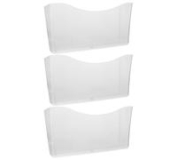 DIYEAH Porte-Documents Muraux Robuste en ABS Lot de 3 Transparents Rangement Vertical Support Mural Pratique et Résistant pour Bureau et Maison