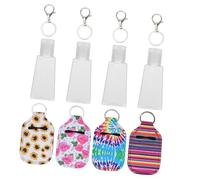 DIYEAH Porte-flacons de Lotion en Néoprène 30 Ml, Lot de 12 Set de Pièces 4 Flacons Trapezoïdaux et 4 Mousquetons, Housse Légère et Compacte pour Paquet à Main, Couleur Couleur Aléatoire