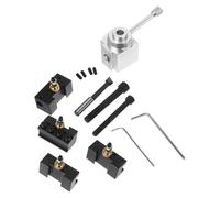 DIYEAH Porte-Outil de Tour en Alliage D’Aluminium 8 Pièces Porte-Outil à Changement Rapide Réglable pour Mini-Tour Accessoires Précis pour Usinage et Tournage des Métaux