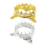 DIYEAH Porte-stylos pour Nail Art 2 Pièces de Couronne, Supports de Rangement pour Pinceaux à Ongles, Accessoire Manucure Élégant en Métal Doré et Argenté, pour Organisation de Bureau