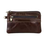 DIYEAH Portefeuille à Fermeture Éclair en Cuir Rétro pour Homme, Paquet Portable Multifonction, Style Élégant et Affaires, Couleur Chocolat, pour Étudiants et Professionnels