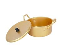 DIYEAH Pot à Nouilles Ramen Coréen Aluminium Double Poignée avec Couvercle Résistant Chaleur pour Nouilles Instantanées Soupe et Pâtes Facile à Nettoyer