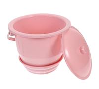 DIYEAH Pot de Chambre Portable en Plastique Pp Épais avec Couvercle, Seau D'urinoir Rouge 1 Pièce, Pot D'urine Compact pour Usage Domestique, Aide la Mobilité L'hygiène Nocturne