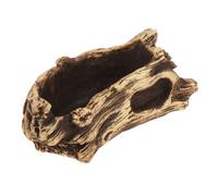 DIYEAH Pot de Fleurs en Ciment Étanche Bassin de Souche Imitation Bois Pot Créatif Jaune pour Plantes Succulentes Décoration Intérieure et Extérieure