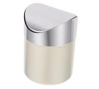 DIYEAH Poubelle de Table Petite Inox avec Couvercle à Bascule Mini Bac à Déchets Compact pour Bureau et Maison Rangement Pratique pour Petits Espaces
