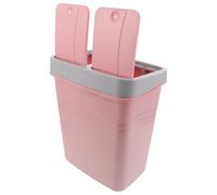 DIYEAH Poubelle Double Compartiment la Cuisine 2 X 12l Plastique Robuste Rose avec Couvercle, Conteneur à Ordures Étroit pour Tri Déchets Humides et Secs, Poubelle de Recyclage