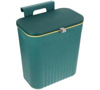 DIYEAH Poubelle Murale à Fixer Adhésif ou Crochet 1 Pièce, Grosse Capacité avec Couvercle Coulissant Vert, Poubelle Pratique Cuisine, Salle de Bain, Petit Espace, Seau Suspendu