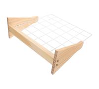 DIYEAH Présentoir à Pendentifs en Bois Blanc avec Grille Métallique Polyvalente, Support Minimaliste pour Bijoux et Petites Œuvres d'art, pour Usage Domestique ou Vente au Détail