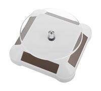 DIYEAH Présentoir Tournant Solaire pour Bijoux Motorisé Automatique, Plateau Tournant Électrique en Abs Blanc, Socle Rotatif Double Usage pour Exposition en Boutique, Maison et Salon