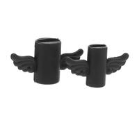 DIYEAH Protection Design Ailes Cartoon en PVC Noir pour Câble de Charge USB Lot de 2 Pièces Prévenir la Casse Quotidienne