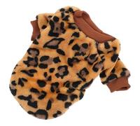 DIYEAH Pull D’Hiver en Flanelle Marron à Motif Léopard pour Petits Chiens Taille M - Pull Chaud et Confortable pour Chiots Manteau Respirant à Deux Pattes pour Promenades et Froid