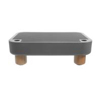 DIYEAH Rampe pour bac à litière avec Pieds en Bois, marchepieds | Tapis de toilette anti-traces pour chats, à pédale, pour petits chats et âgés, facile à nettoyer, gris