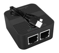 DIYEAH Répartiteur Ethernet vers Adaptateur de Réseau Noir Connecteur de Splitter pour Ordinateurs et Routeurs Partage de Fiable Jusqu à Mbps