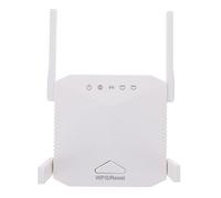 DIYEAH Répéteur WiFi 300 Mbps 4 Antennes - Amplificateur Signal sans Fil - pour Maison - Extension Portée 2,4 Ghz - Compatible Routeur - Blanc Européen Ac220-240v
