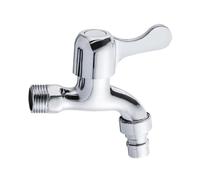 DIYEAH Robinet Machine à Laver Cuivre avec Tête Ajustable Interface Rouille et Installation Simplifiée pour Balcon et Buanderie Finition Argentée Moderne
