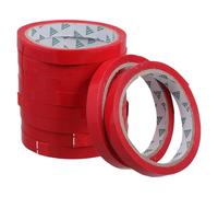 DIYEAH Ruban Adhésif Coloré Polypropylène Rouge 10 Rouleaux 12 MM X 45 M pour Scelleuse de Paquet et Emballage de Fruits et Légumes en Supermarché