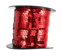 DIYEAH Ruban Élastique à Sequins Yards de Décoratif pour Bricolage Costumes et Couture Bande à Paillettes Rouge pour Projets Créatifs Accessoires de Couture et Embellissements