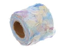 DIYEAH Ruban Tulle Floral Dégradé Arc-ciel pour DIY Accessoires Cheveux Élégants Décoration Mariage et Fête Couture Délicate
