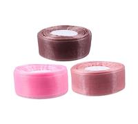 DIYEAH Rubans En Organza 3 Rouleaux De 45 M De Ruban En Mousseline De Soie Rouleaux D'organza Transparents En Brun Camée Racine Pour Décorations Et