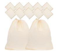 DIYEAH Sachets Passoire à Assaisonnement Réutilisables 20 Pcs en Coton 20x25 Cm Cordon, Paquet Filtrants pour Soupe, Épices et Infusion, Tissus Alimentaires Cuisine Maison Cuisine