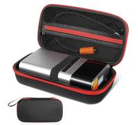 DIYEAH Sacoche de Rangement pour Pompe à Air 22x11x8,5 Cm en Tissu Oxford Eva Jacquard, Étui de Transport Robuste Fermeture Éclair Rouge, Organisateur de Compresseur d'air pour Voiture,