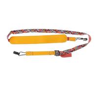 DIYEAH Sangle pour ukulélé en coton - Vintage Boho - Clip-On réglable - Grand coussin en polyuréthane - Pour adultes - Orange - Pour instrument de musique portatif