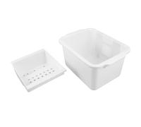 DIYEAH Seau de Nettoyage Suspendu pour Effaceur de Tableau Récipient Rectangulaire Ajustable pour Gomme à Craie Organisateur Mural pour Fournitures Scolaires et Bureau Boîte Blanche pour