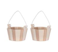 DIYEAH Seau de Sauna en Bois 2pcs pour Stockage Sels de Bain, Portable avec Poignée Corde, Accessoire Décoratif pour Salle de Bain Style Sauna Finlandais