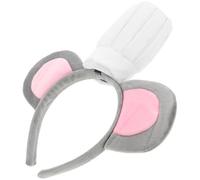 DIYEAH Serrage-tête Oreilles de Souris Grises avec Toque de Chef Blanche, Bandeau Doux et Confortable, Accessoire de Déguisement pour Fête D'anniversaire Garçon et Filles et Cosplay