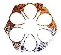 DIYEAH Serrage-têtes Oreilles de Chat Imprimé Léopard Classique en Tissu Léger Lot de 6 Facile à Porter ou Plusieurs styles pour Fête Garçon et Filles et Amis Plusieurs styles