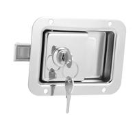 DIYEAH Serrure à Palette Inoxydable Robuste Loquet Encastré pour Porte de Remorque et Armoire avec Clés Remplacement pour Camions et Boîtes à Outils