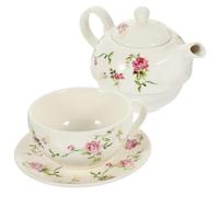 DIYEAH Service à Thé en Céramique Blanc Élégant pour Pique-niques ou Hôtel, Théière 480ml avec Tasse 350ml, Solide et Pratique, Ensemble