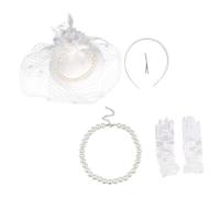 DIYEAH Set Accessoires Cheveux Femme Élégants avec Voile Maille Pince Chapeau Vintage Style Anglais pour Fête Mariage et Cérémonies