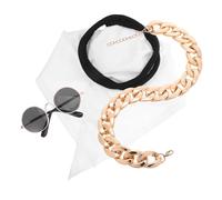 DIYEAH Set Costume Moyen-Orient pour Animaux Chien Chat Petit avec Bandeau Lunettes Collier Tenue Arabe Respirante pour Fête et Halloween