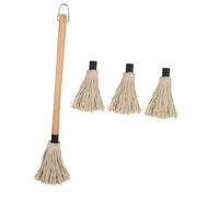 DIYEAH Set de Brosses à Barbecue avec Manche Bois Brosse à Huile BBQ pour Marinade Grillades et Rôtissage Résistantes et Pratiques pour Barbecues et Fumoirs