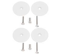 DIYEAH Set de Plaques de Remplissage de Porte Ronde en Acier Inoxydable Blanc avec Vis et Écrous Lot de 2 Solution sans Joint pour Sécurité à Domicile et Nouvelles Installations