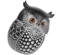 DIYEAH Statuette de Hibou en Résine Noire, Ornement Décoration Intérieure Multifonction, Sculpture Décorative Minimaliste pour Salon, Meuble TV, Bureau et Entrée, Figurine Solide