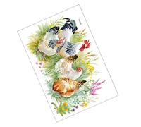 DIYEAH Sticker Mural Décoratif Autocollant Motif Coq sur Herbe Décoration Murale Polyvalente pour Salon et Chambre Facile à Poser et Réutilisable