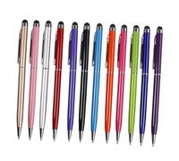 DIYEAH Stylos à Bille Corps Fin en Aluminium Lot de 12 Stylet Tactile Couleur Aléatoire Sensation D'écriture Naturelle pour Tablette Écran Capacitif pour Dessin et Prise de Notes