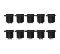 DIYEAH Support Audio Carré Noir en Acier Inoxydable et Plastique, Lot de 10 Pièces Facile à Utiliser et Résistant pour Scène Professionnelle
