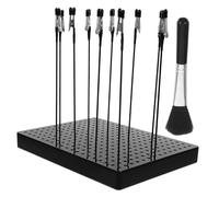 DIYEAH Support de Modèle Miniature Noir et Brosse de Nettoyage Pince Crocodile Flexible avec Base Stable en Plastique et Fer 1 Set pour Hobby et Aérographe