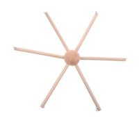 DIYEAH Support Décoratif Bois Naturel pour Mobile de Berceau Cadre Stable à Six avec Fixation pour Suspensions et Carillons Kit DIY pour Chambre Garçon Fille