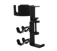 DIYEAH Support Multifonction pour Casque Audio Noir avec Porte-gobelet Réglable, Pince de Fixation sous Bureau, Base Antidérapante, Compatible Accessoires PC pour Bureau et Gaming,