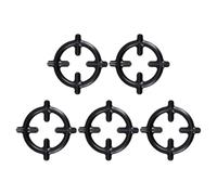 DIYEAH Support pour Cafetière Moka en Fer Noir 5pcs Anneaux Ronds Antidérapants pour Brûleur à Gaz Adapté Cuisson en Extérieur et Camping
